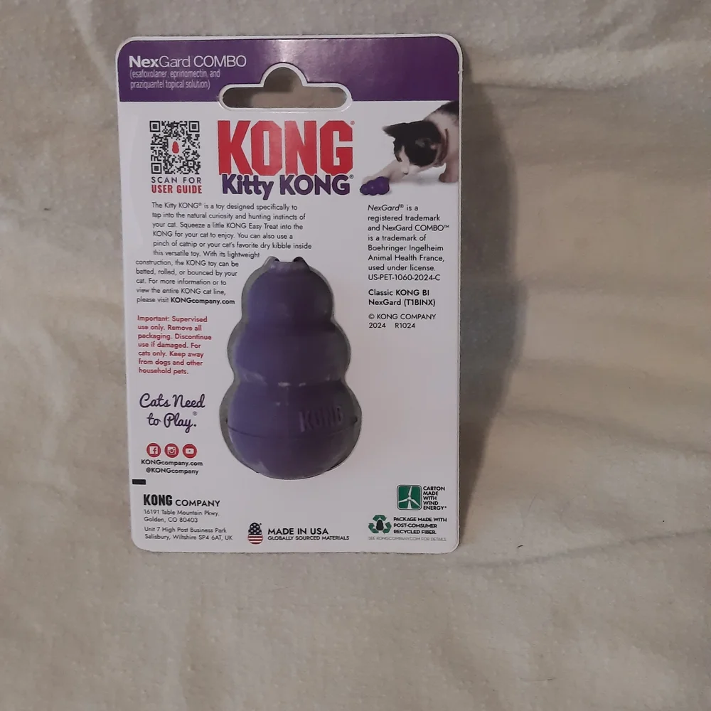 KONG Purple Kitty Toy Durable Rubber